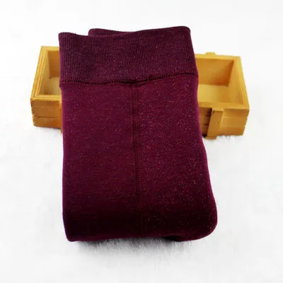 red wine Детские штаны для девочек осенне-зимние теплые колготки из хлопка и бархата для девочек От 1 до 10 лет эластичные детские штаны - Цвет: red wine