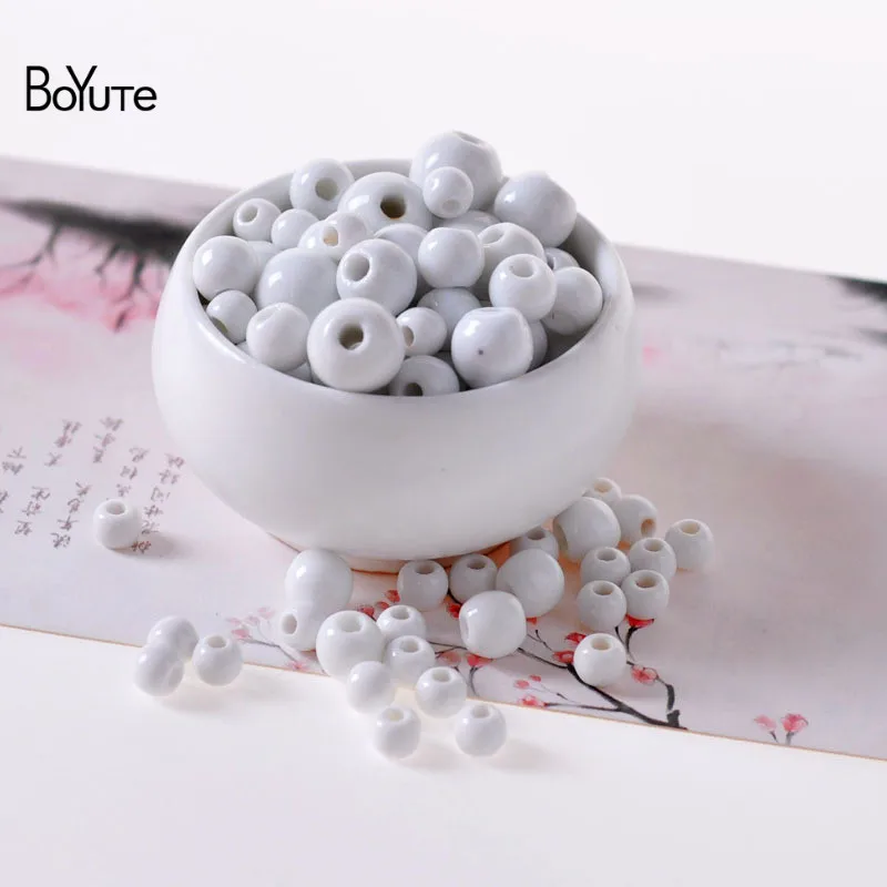 Beads 3 BoYuTe 50 шт 6 мм 8 мм 10 мм 12 мм 14 мм свободные бусины ручной работы Фарфоровые керамические бусины для изготовления ювелирных изделий - Цвет: Beads 3
