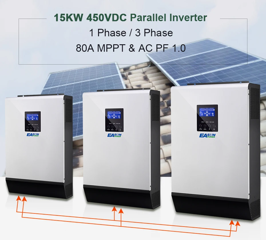 Источник питания Easun 15KW солнечный инвертор 80A MPPT 48Vdc 220Vac& 380Vac решетки инвертор 60A зарядное устройство для 1 фазы и 3 фазы