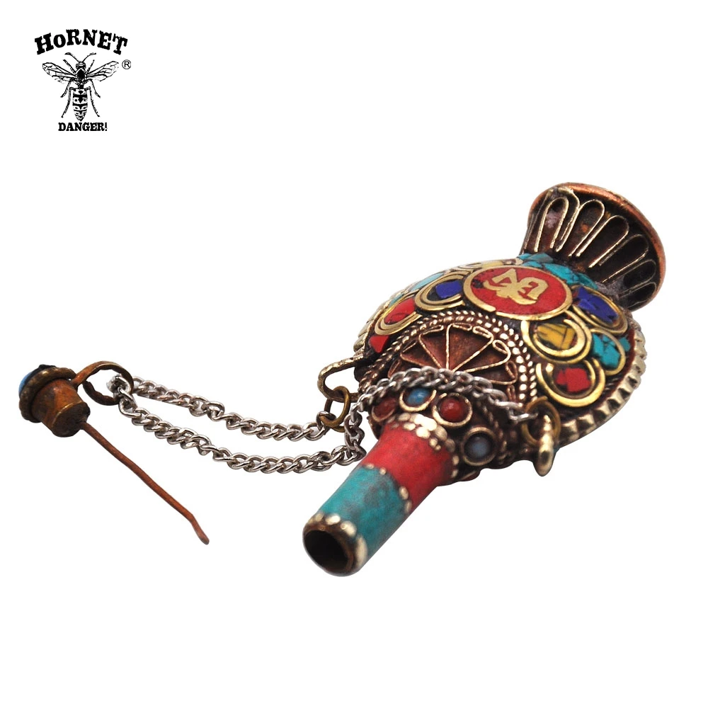 HORNET АНТИЧНЫЙ ТИБЕТСКИЙ латунный маленький табак кулон в виде бутылки дюйма 62 мм