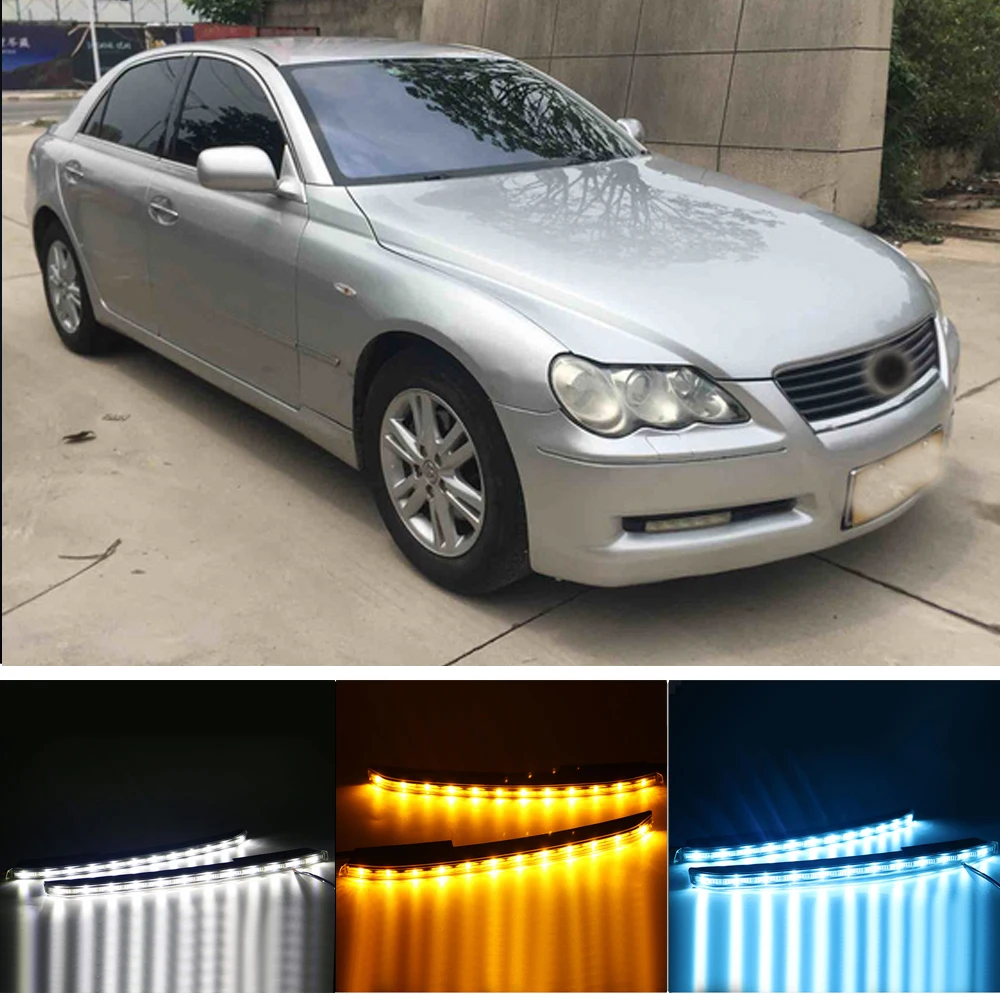 CAPQX 1 пара для Toyota eiz MARK X 2005 2006 2007 2008 2009 Светодиодный дневной ходовой светильник DRL Дневной светильник передний бампер противотуманный светильник