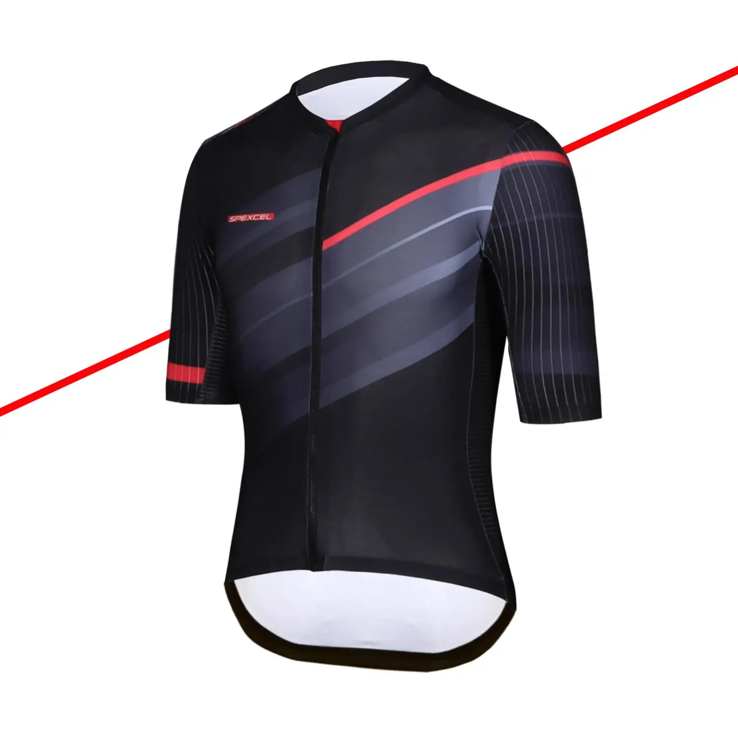 

SPEXCEL 2019 New Black red Pro Lightweight short sleeve Cycling jersey fast drying Strip fabric cycling shirt Unisex