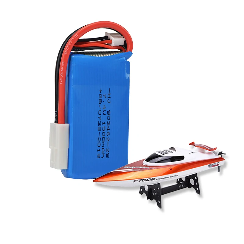 Rc Lipo батарея 7 4 V 1500mAh 2S EL2P разъем для FT009 лодки/Rc игрушки | Игрушки и хобби