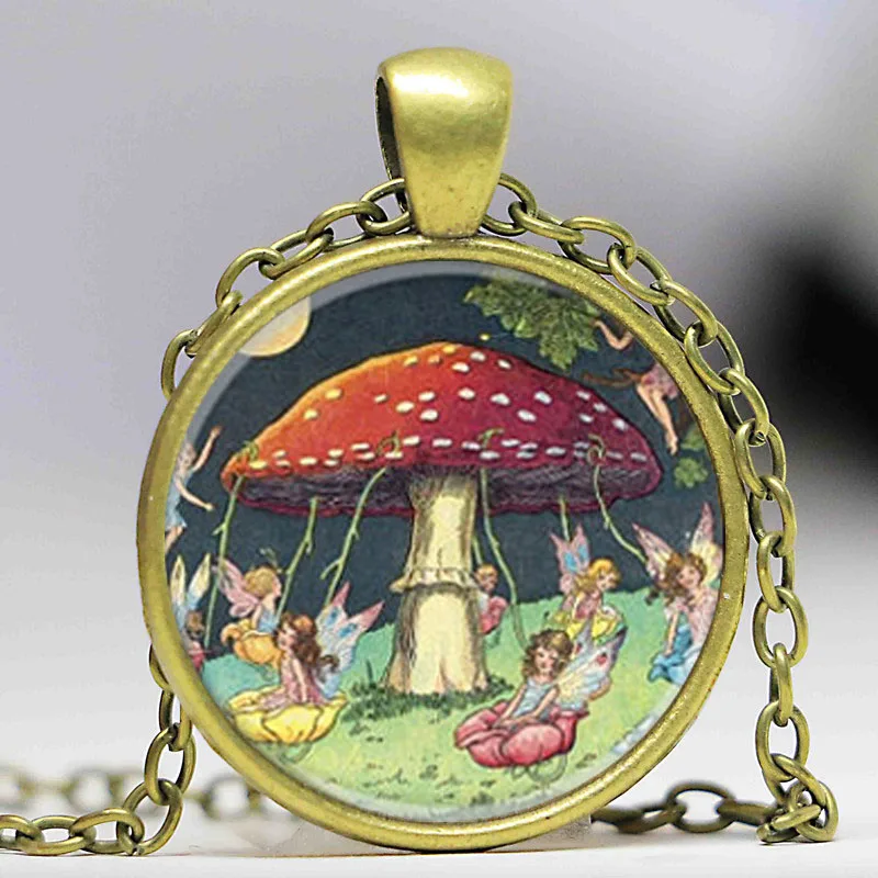 Бесплатная доставка кулон в виде гриба ожерелье гриб стеклянный купол