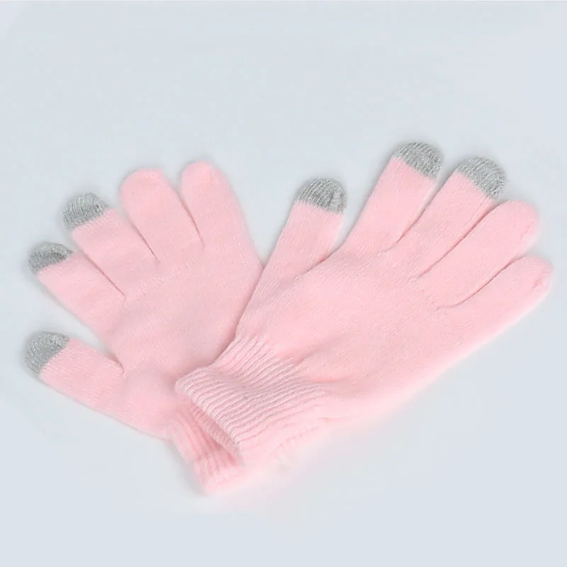 Light Pink Ювелирные изделия высокого качества lnrrabc теплые зимние перчатки монохромные дамские модные перчатки с сенсорным экраном - Цвет: Light Pink