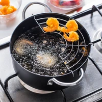 mdzf 18cm 20cm non stick frying pans with oil drain shelf gas induction cooker pan fried fried potatoes fried kitchen cookware