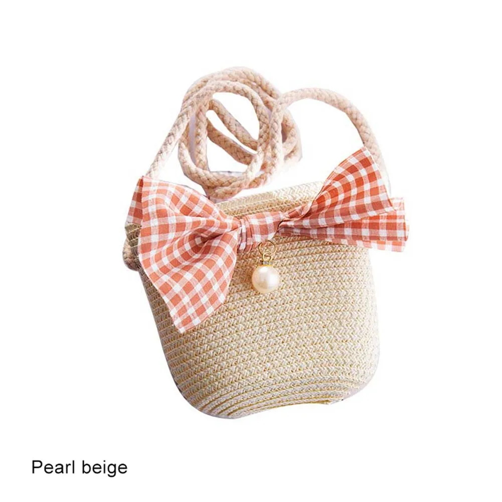 beige pearl Мини-Сумочка для девочек, ручная работа, Соломенная Сумка, большая вместительность, летняя пляжная сумка на плечо, вечерние, для покупок, Лучшая распродажа-WT - Цвет: beige pearl