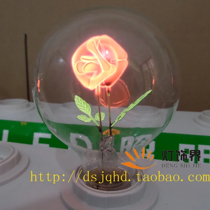 Edison Industrial Tungsten Wire Flame Bulb (Sunflower Star Rose LOVE) Romantic Decoration E27 Chrismas Birthday | Лампы и освещение