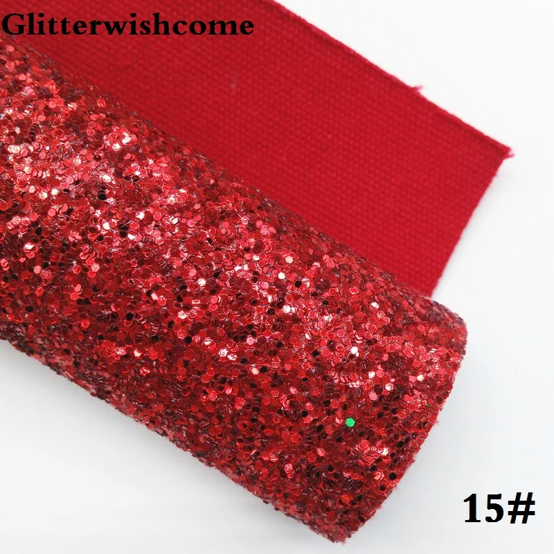 15 Glitterwishcome 21X29 см А4 Размер синтетическая кожа, Цвет Соответствующие подложке, толстый блеск кожа винил для луков, GM029A - Цвет: 15