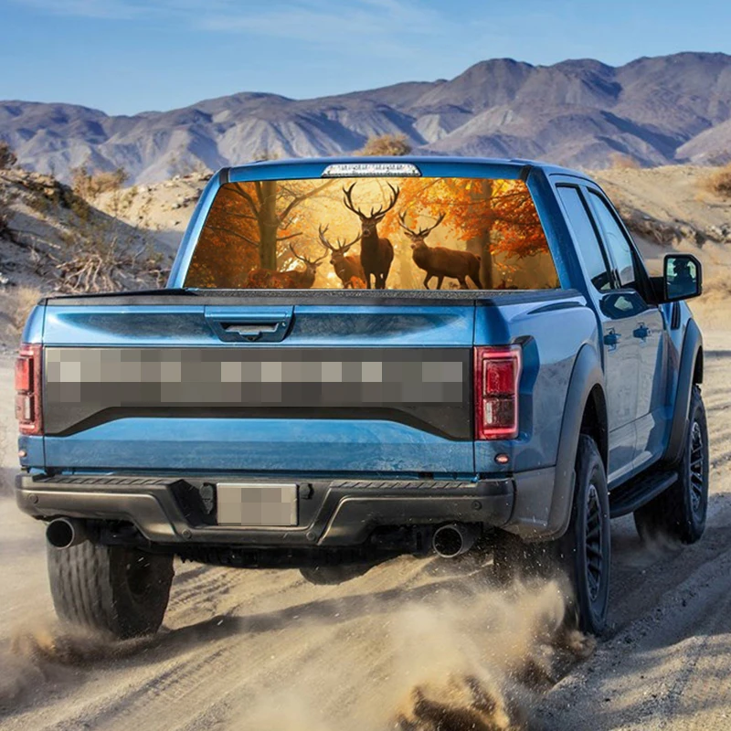 Универсальная графическая наклейка с оленем для автомобиля печатная на заднее