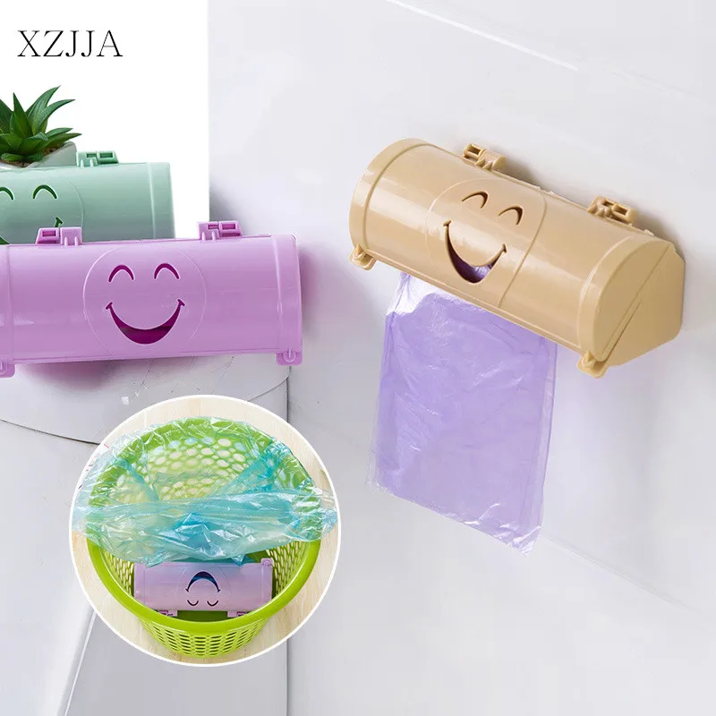 

XZJJA Wall-mounted Garbage Bag Storage Box Plastic Bags Trash Bags Storage Dispenser Container Kitchen Bathroom Organizers Case