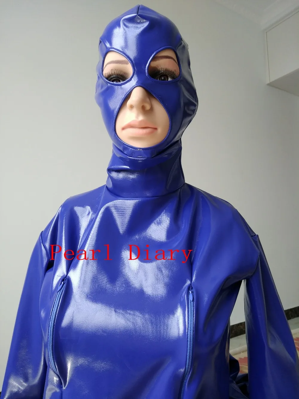 Бренд синий цвет ПВХ искусственная кожа, латекс Wet Look боди Ночной Prowler сексуальный комбинезон на Хэллоуин Косплей