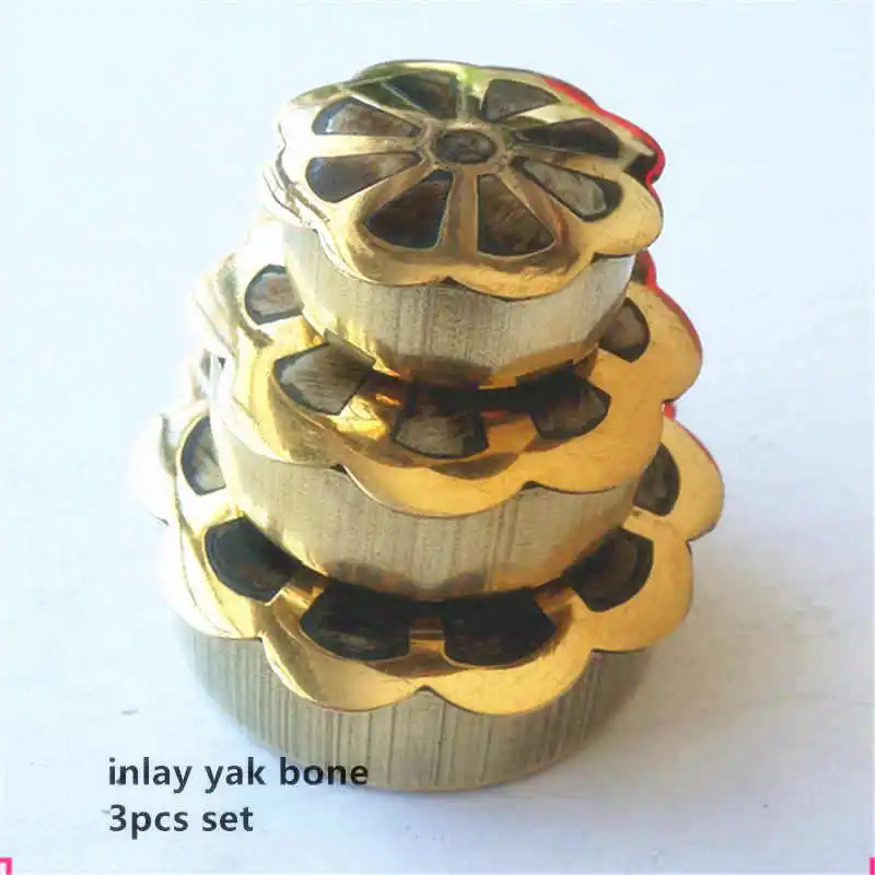 inlay Bone TJB935 непальское, индийское, латунное инкрустированное в виде ракушки и кости яка шкатулка 3 шт. набор подарок для девочек цветок Storge чехол - Цвет: inlay Bone
