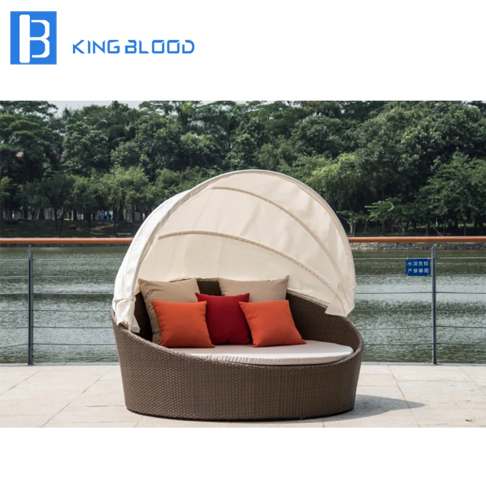 

PE rattan daybed sofa sets wicker lounge chaise for home or hotel