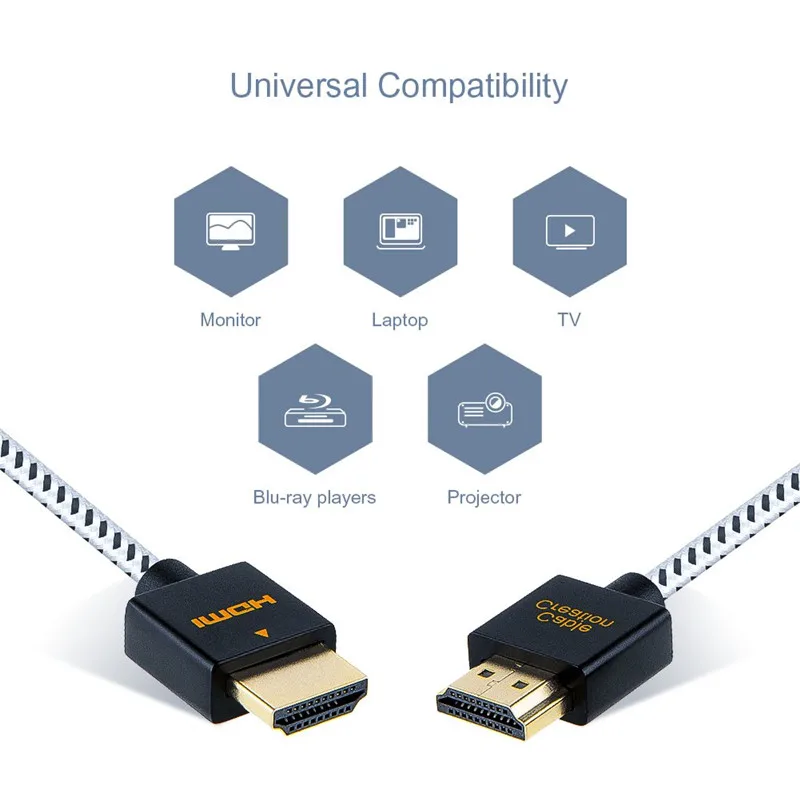 Ультра тонкий HDMI папа-папа HDMI 2,0 высокоскоростной ультра тонкий низкопрофильный кабель Поддержка 3D 4 k@ 60 Гц, возврат аудио для PS4