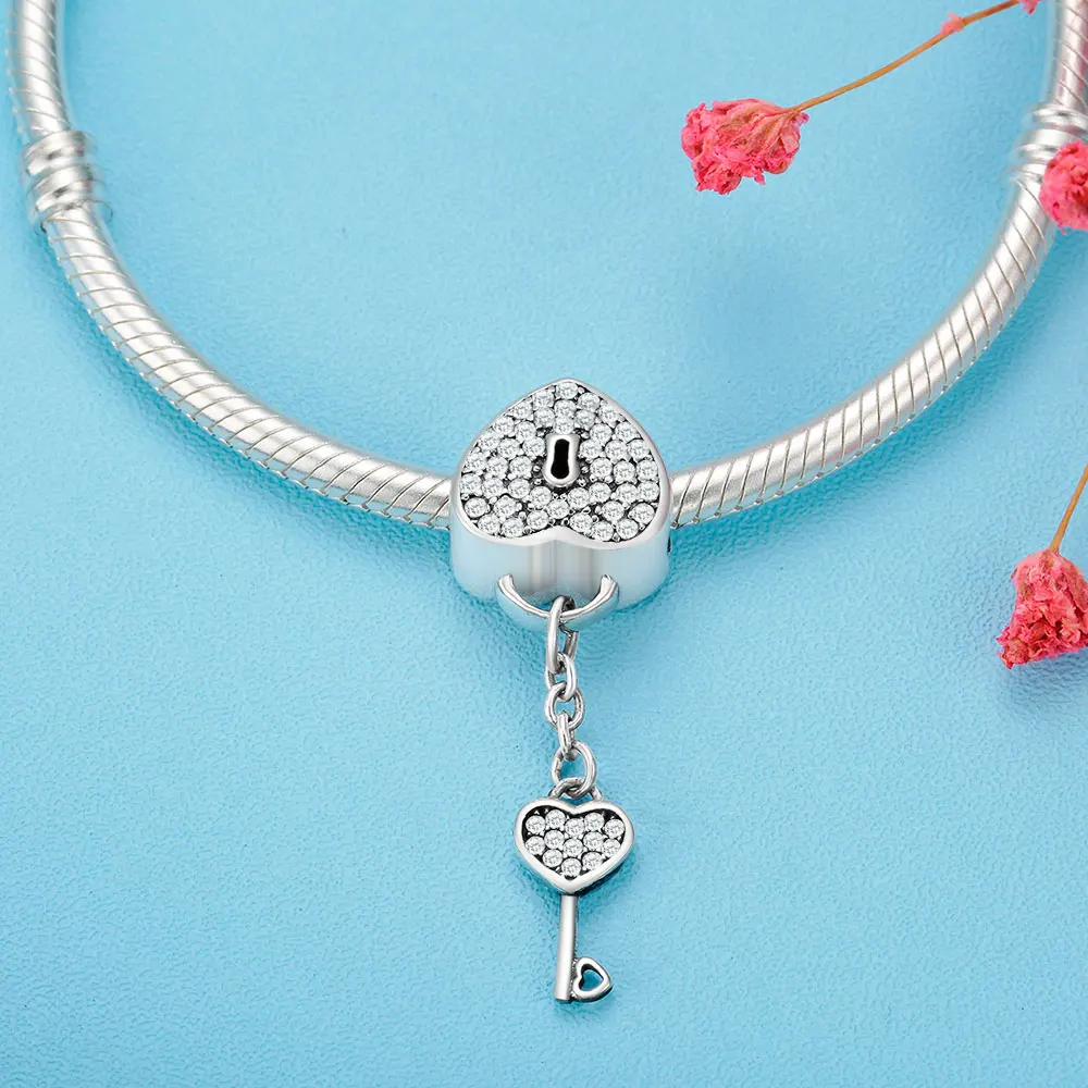 FC ювелирные изделия подходят к оригиналу Pandora очаровательный браслет 925 серебро эмаль сердца цветок мозаика Цвет бусины из циркония бусины кулон подарки