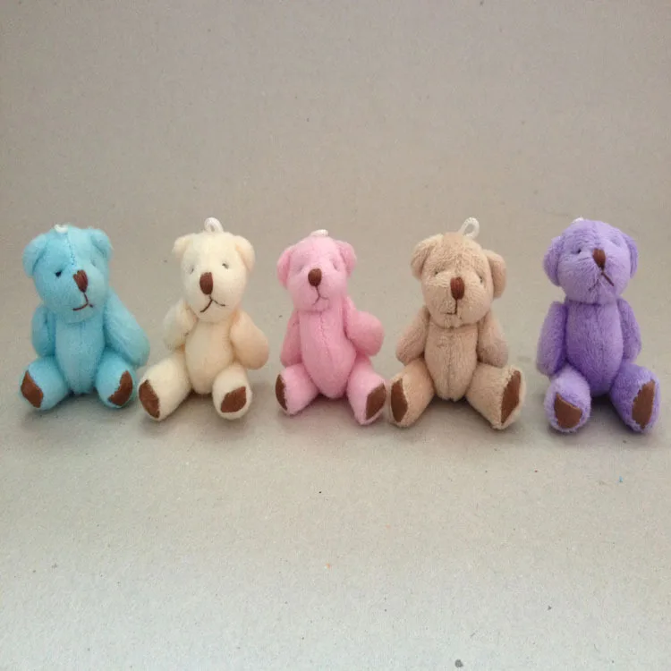 10PCS/lot Kawaii Standing 6CM Mini Joint Teddy Bear DOLL Plush Stuffed TOY Wedding Gift Decor 5 colors to choose | Игрушки и хобби