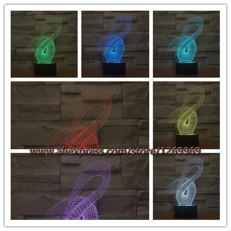 2017 3D USB LEDAbstract геометрический минималистичный дизайн лампа визуальная Иллюзия