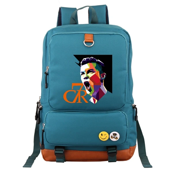 A Green Женский и мужской рюкзак Cristiano Ronaldo CR7, Студенческая школьная дорожная сумка, сумка для ноутбука, для футбольных болельщиков - Цвет: A Green
