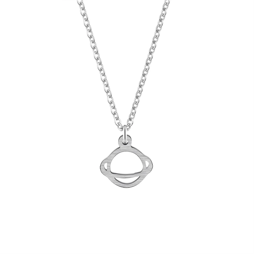 Space Saturn Charm Necklaces & Pendants For Women Planet Jewelry Stainless Steel Gold Silver Funky Chain Choker Collier Bijoux|pendants for