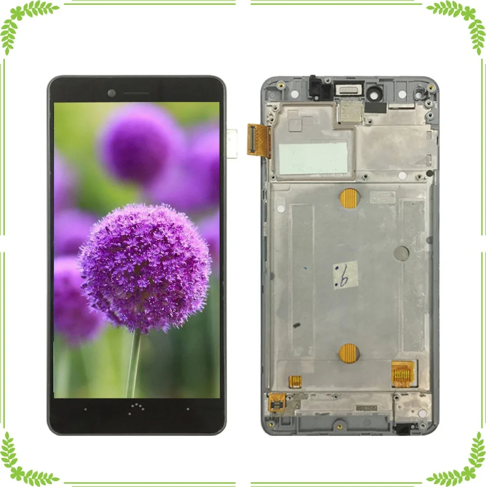 Для BQ Aquaris U облегченный дигитайзер Lcd сборка с рамкой запасные части Бесплатная
