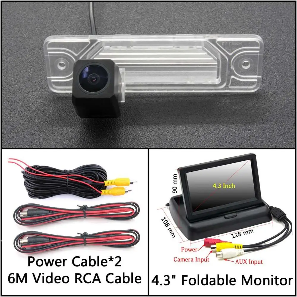 Cam N 4.3 inch Fold Full HD камера заднего вида для Renault samsung QM5 MK1 koleos 1 samsung SM5 KPQ/A32 автомобильный парковочный ЖК-зеркальный монитор - Название цвета: Cam N 4.3 inch Fold