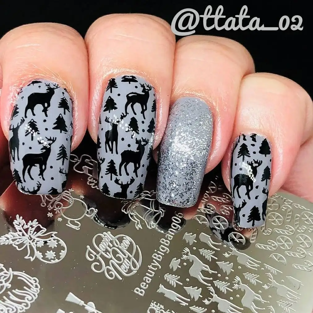 1 шт BeautyBigBang Хэллоуин череп трафареты для ногтей многоразовые штамповки искусство пластины маникюрный шаблон инструменты для ногтей