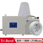 Трехдиапазонный усилитель сигнала 2G 3G 4G CDMA 850 + DCSLTE 1800 + WCDMAUMTS 2100, семейный усилитель сотовой связи, комплект антенн