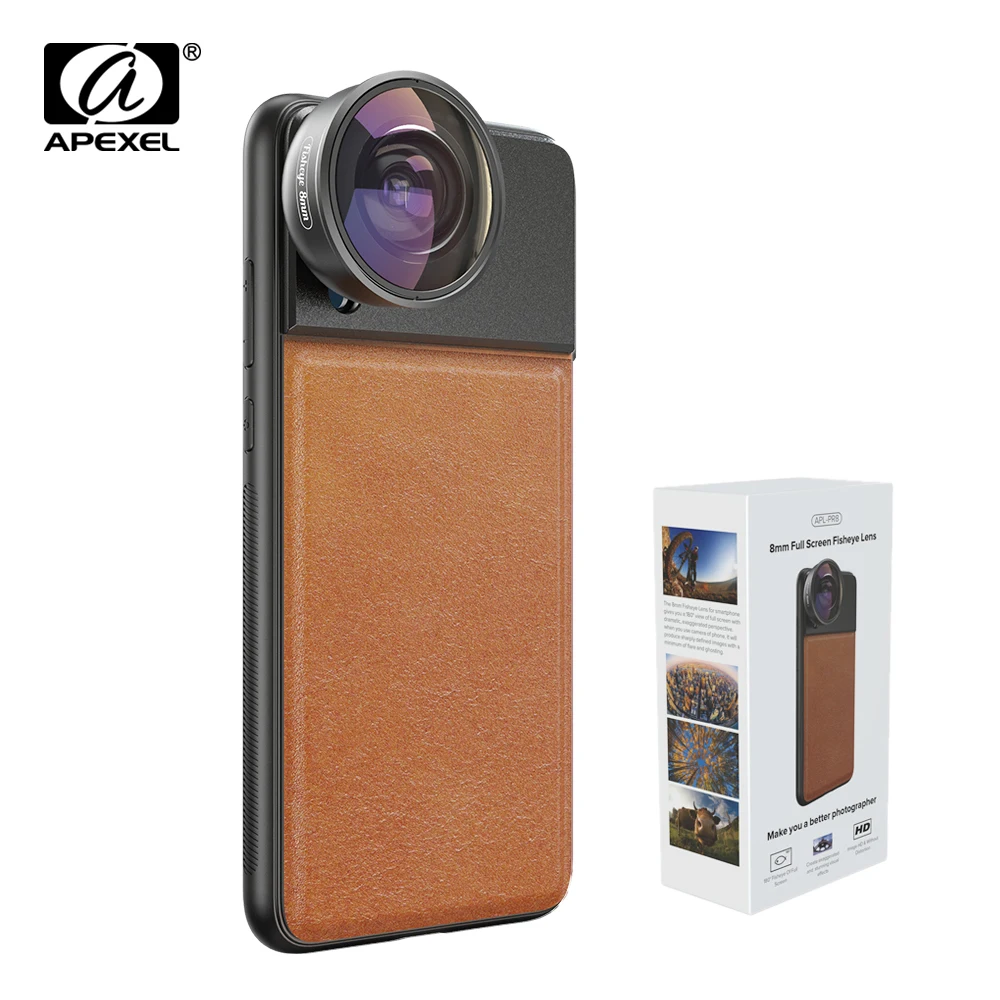 Объектив APEXEL Optic Pro объектив для камеры 8 мм 185 градусов рыбий глаз HD