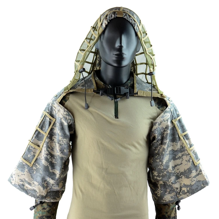 TTGTACTICAL Снайпер Ghillie костюм основа, RIPSTOP камуфляж снайпер Tog Ghillie Hood Лесной/CP/ACU/океан/Цифровой Лесной