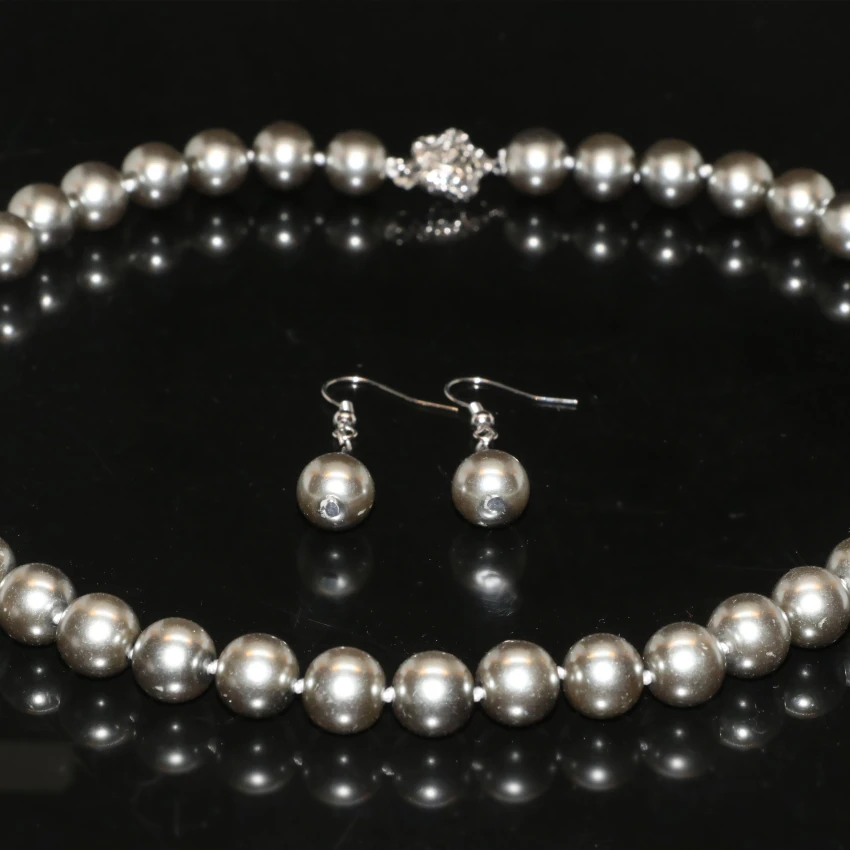 Имитация жемчуга в виде ракушки Стиль Оригинальный дизайн ожерелье серьги 10 мм