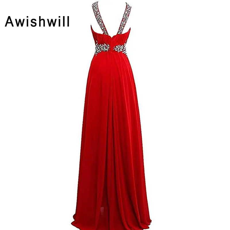 Real Picture Sleeveless Beading Chiffon Sexy Long Evening Dresses 2020 Backless Prom Formal Dress Silm Party | Свадьбы и торжества