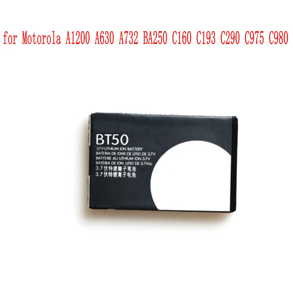 Высококачественный аккумулятор 850 мАч BT50 BT51 BQ50 для Motorola Moto A1200 A630 A732 BA250 C160 C193 C290 C975 C980