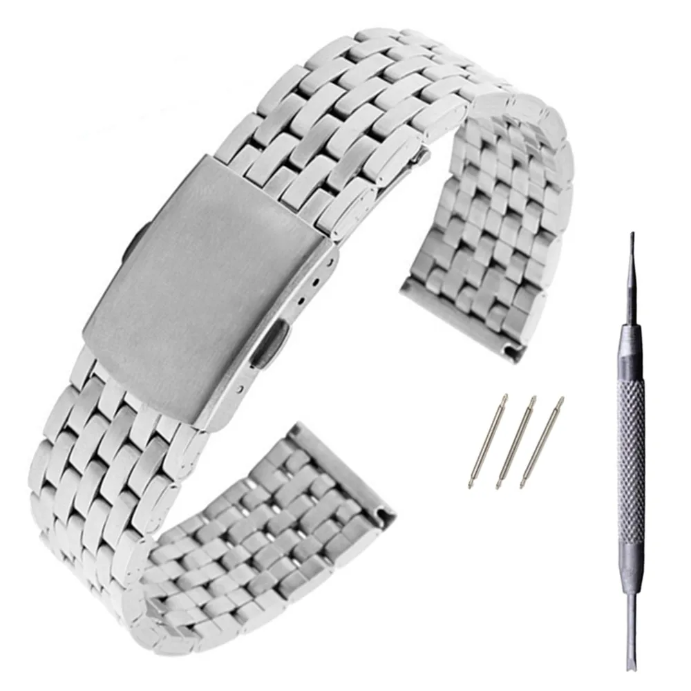 Универсальный Серебристый браслет из нержавеющей стали для наручных часов