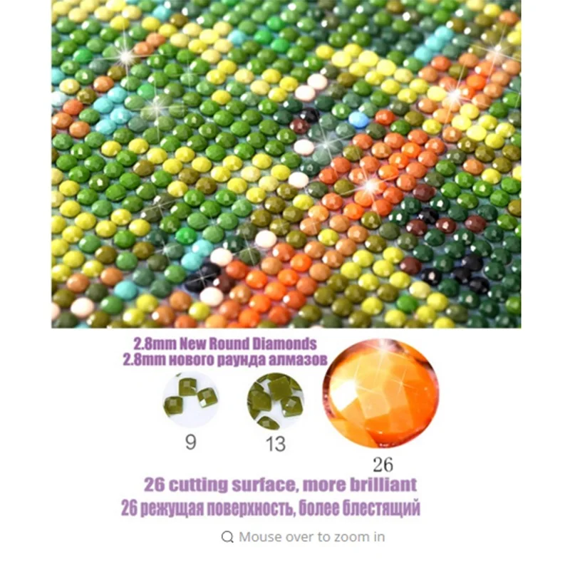 Алмазная 5D картина Три одуванчика с полными квадратными/круглыми стразами