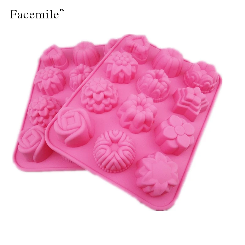 Facemile 12 отверстие цветы силиконовая форма для торта 3D разная цветка Форма
