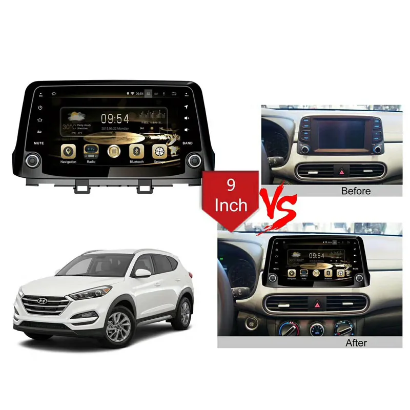 Android 9 0 Восьмиядерный PX5/PX6 Fit hyundai KONA 2017 2018 2019 автомобильный dvd плеер навигация gps