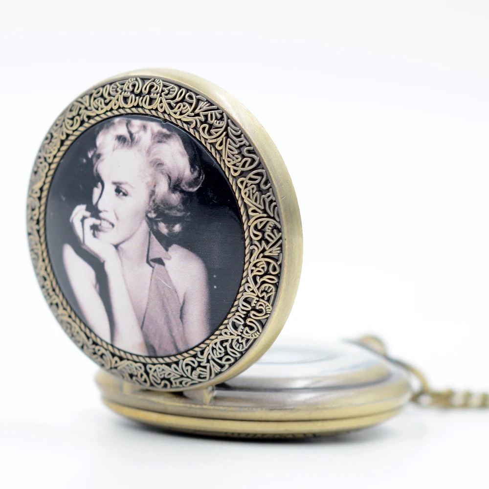 Мэрилин Монро красивые женские кварцевые карманные часы Аналоговые в виде