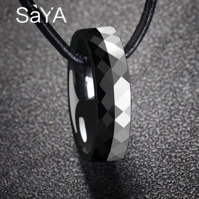 Saya Новое поступление 6 мм ширина Tungten мужские кольца для вечерние комбинировать черный высокотехнологичный Керамический устойчивый к царапинам комфортный ленточный 6-11