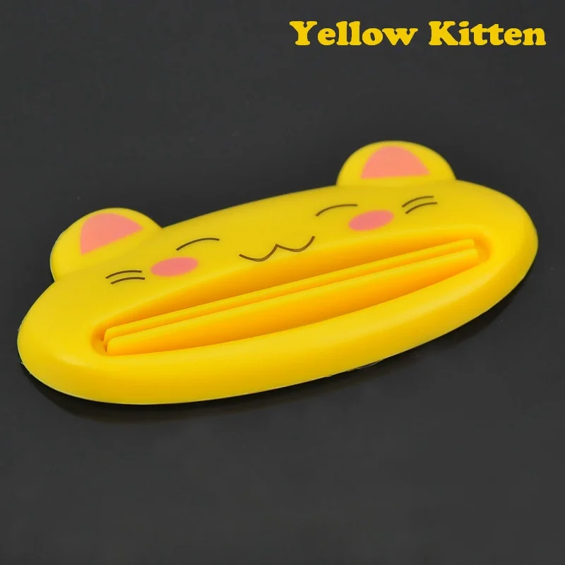 Yellow Kitten Мультфильм кун-фу Панда диспенсер для зубной пасты для ванной очищающее средство для лица соковыжималка макияж экструдер крем Косметическая заставка - Цвет: Yellow Kitten