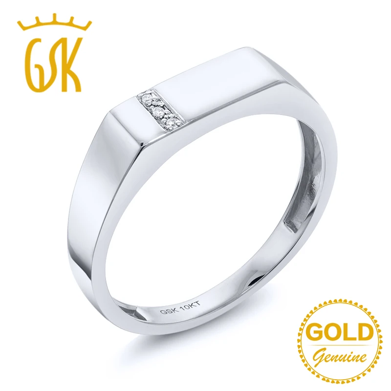 Драгоценный Камень Королевский мужской 10 к твердое белое золото кольцо