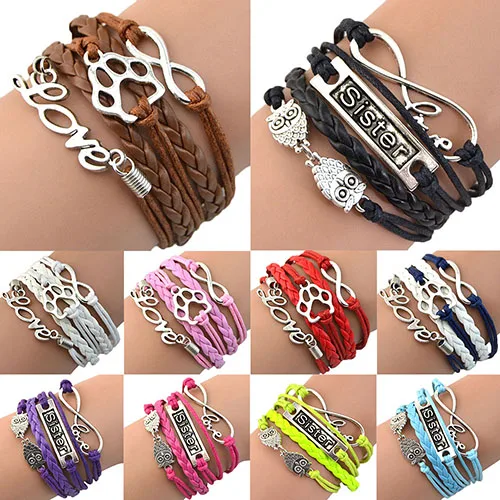 Женский браслет коса Bluelans с принтом Щенячий патруль и надписью Love|charm bracelet|bracelet