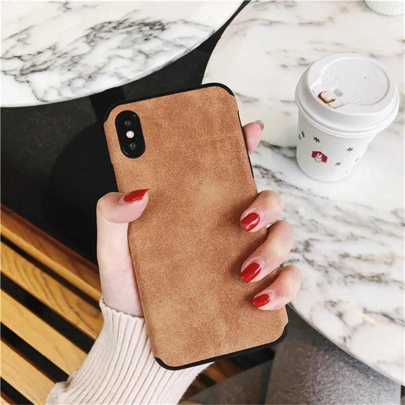 Simple Suede cloth phone Cases For iphone XS Max XR Matte soft silicon Case for 7 8 6 6s plus case cover capa |
