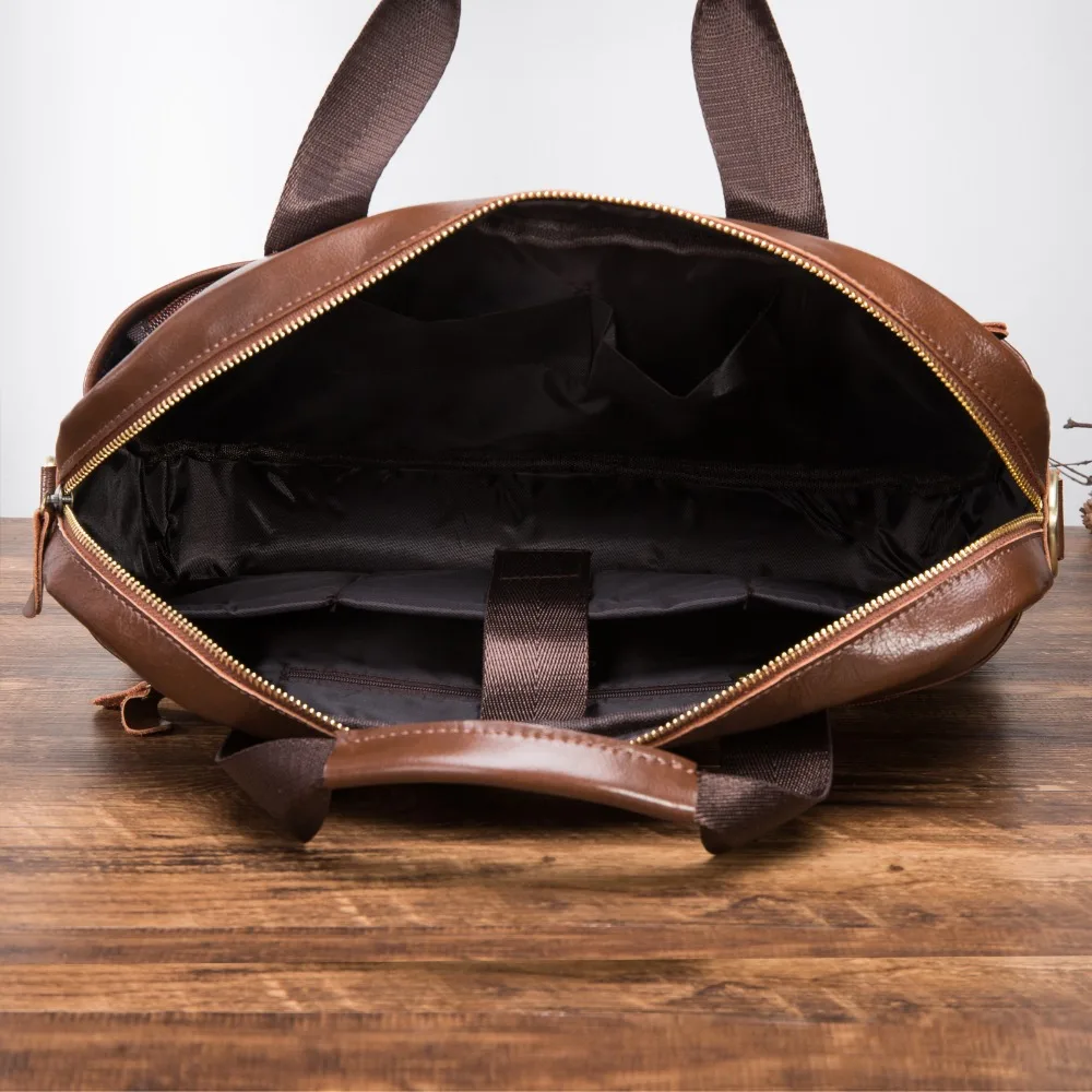 

Men Quality Leather Antique Fashion Business Briefcase 15.6" Laptop Case Attache Portfolio Bag One Shoulder Messenger Bag 1119