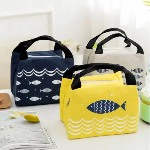 Переносной изолированный термоохладитель с изображением мультяшных рыбок Ланч