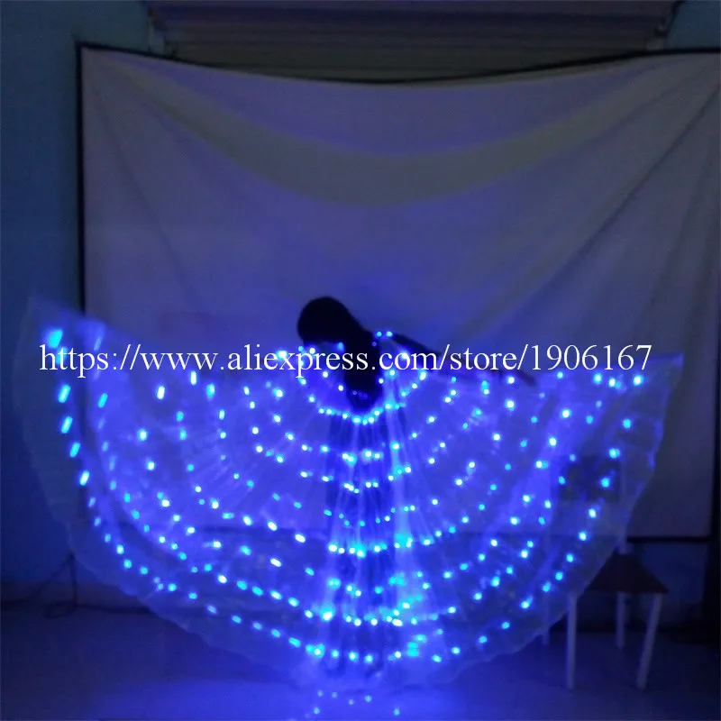 Модное синее светодиодное светящееся платье для вечерние накидка одежда со