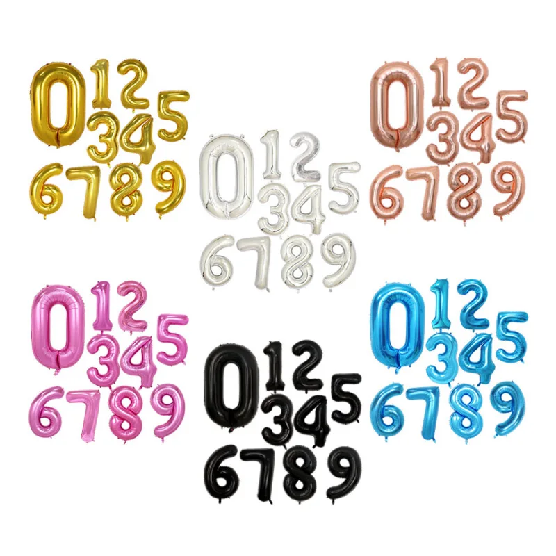40 дюймов Большой фольги с днем рождения воздушные шары розовое золото номер шар