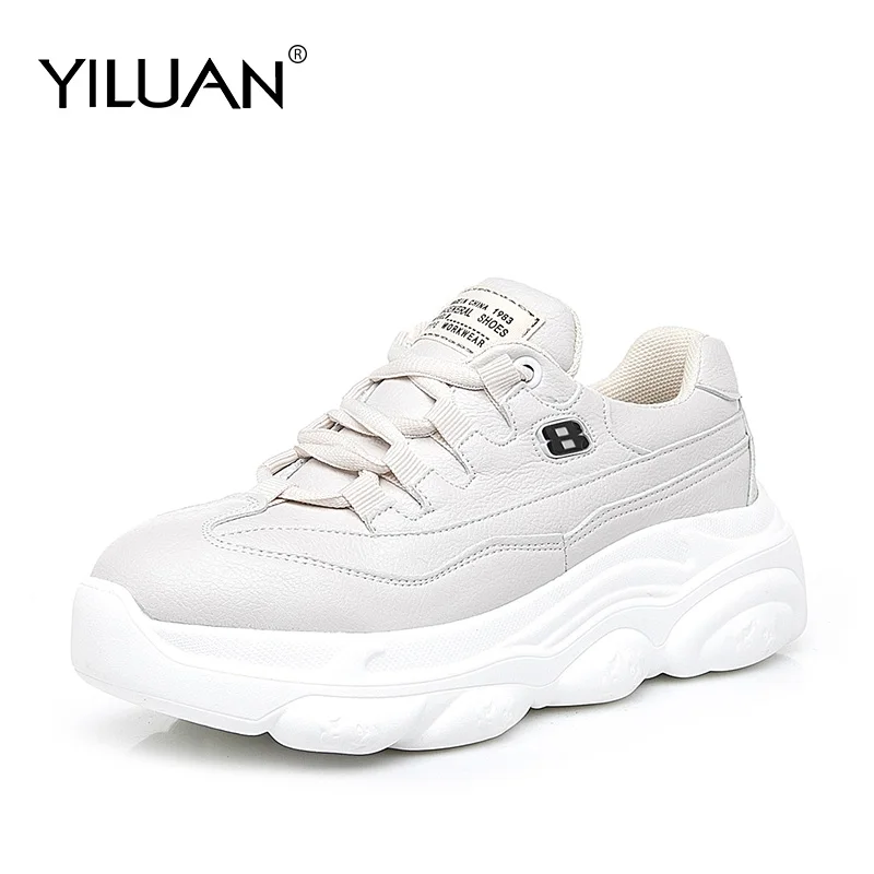 Кеды женские кожаные на платформе базовые кроссовки повседневная обувь