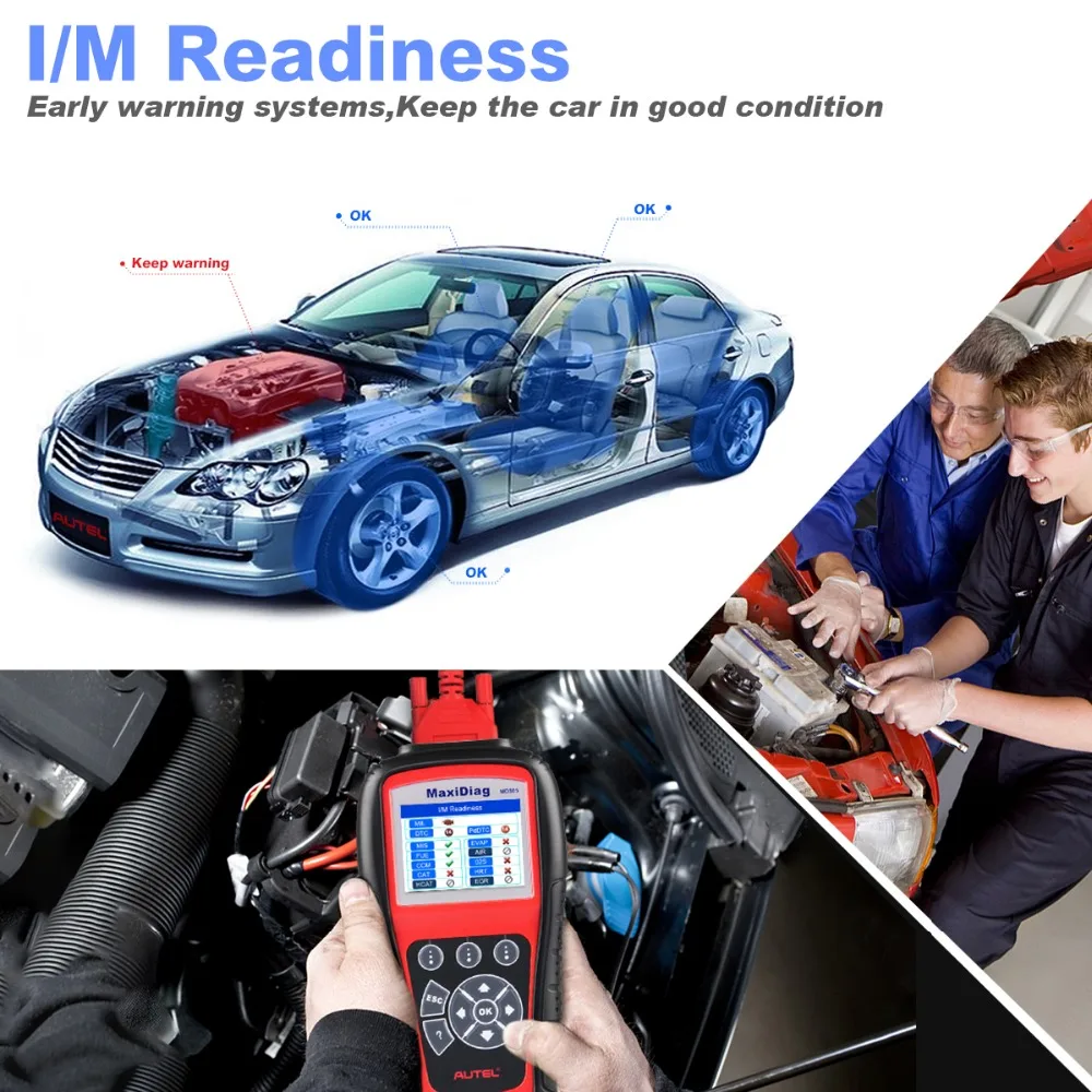 Autel MD805 все системы OBD2 сканер automotriz автомобиля диагностический инструмент код
