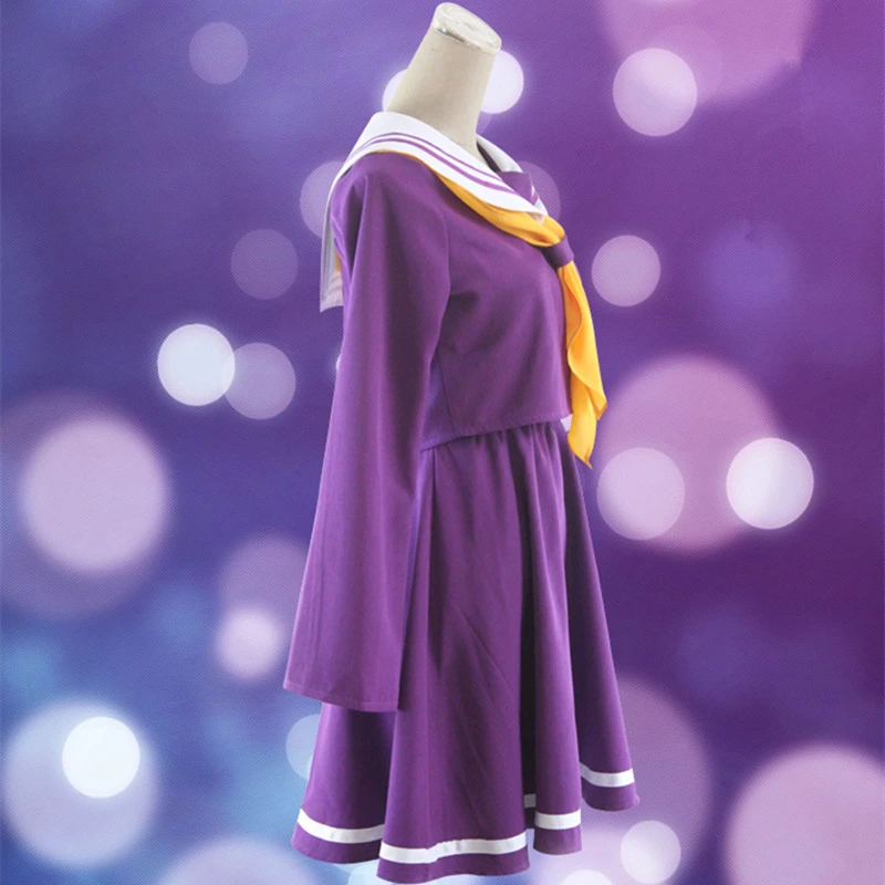 No Game Life Shiro embolement Heroine костюмы моряка Фиолетовый Синий наборы для косплея tops+ юбка +